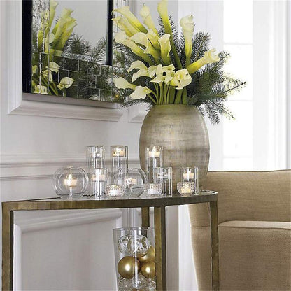HOMEH Candlestick, Glass Creative Home Wedding Birthday Decoration Decoration (Size : 18×8cm)