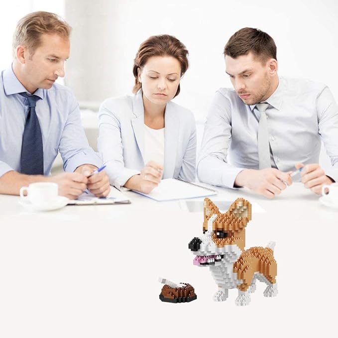 Mini Dog Building Blocks Pet Building Toy Bricks Micro Mini Blocks 3D Puzzle Building Blocks Set Toys Gifts for Kids or Adult (Corgi Dog Food 1380PCS)
