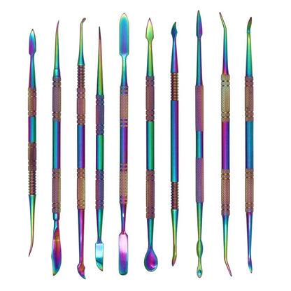 SKMZ 10Pack Large Size Stainless Steel Wax Carvers Tool Set Spatula Double Ended Rainbow Kit for production wax figures clay sculptures and pottery handmade artworks