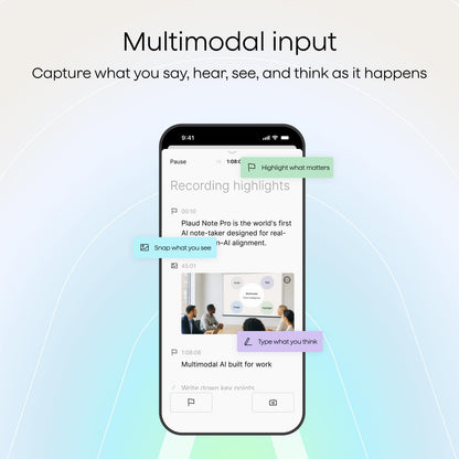 Plaud NotePin S AI Voice Recorder, Wearable AI Notetaker, AI Transcribe & Summarize, Support 112 Languages, 64GB Audio Recorder for Meetings Interviews, Professionals, Teams, with 4 Accessories