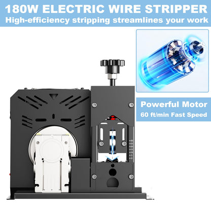 AQYY Electric Wire Stripper Machine, 0.06"-1.18" Automatic Wire Stripping Machine, Wire Stripping Tool for 1.5-25 mm Scrap Wire, Copper Wire Stripper Power Tool for Leftover Cable Recycling