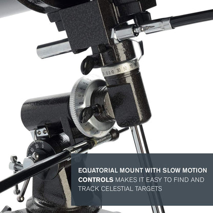 Celestron - PowerSeeker 70EQ Telescope - Manual German Equatorial Telescope for Beginners - Compact and Portable - Bonus Astronomy Software Package - 70mm Aperture