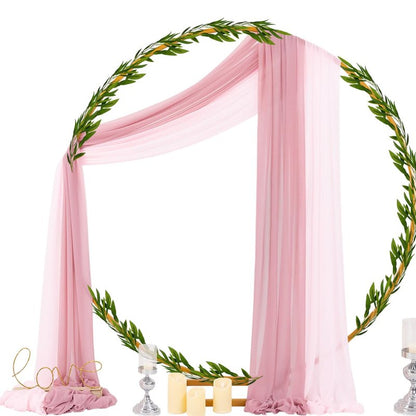Socomi Wedding Arch Draping Fabric 29" x 20Ft 2 Panels Dusty Rose and Blush Pink Sheer Outdoor Curtain Drapes Extra Long for Bridal Baby Shower Birthday Party Decor