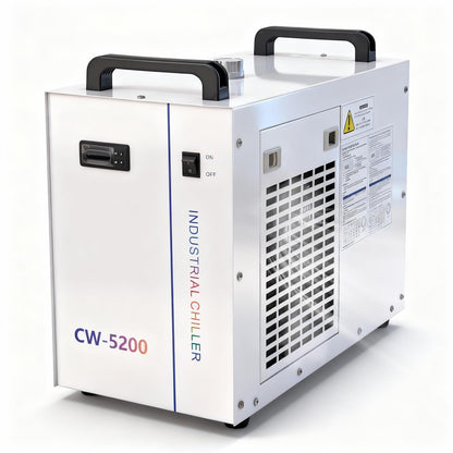 CW-5200DH Industrial Water Chiller, 6L Laser Cooling System for 60W-150W CO₂ Engraving Cutting Machines, Precise Temperature Control, High Efficiency 0.9HP