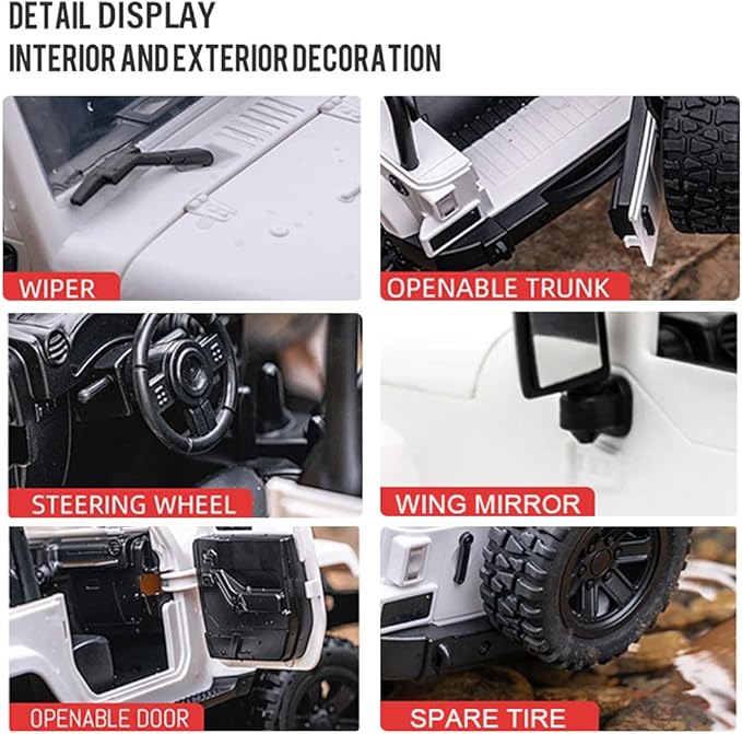 GoolRC f1 RC Crawler 1:14 Scale 2.4GHZ Remote Control Car 4WD 30KM/H High Speed Racing Car All Terrains Off Road RC Monster Vehicle Truck Crawler with Led Light for Teens and Adults (White Hardtop)