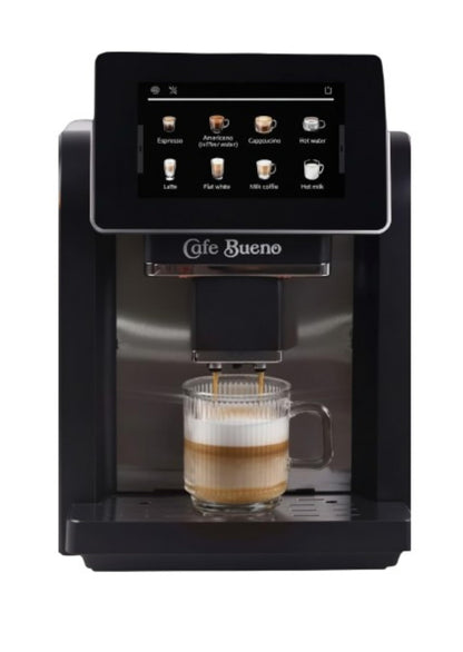 Cafe Bueno Super Automatic Espresso Machine CB-3500 For Home - Coffee Machine With Grinder & Milk Frother For Latte, Cappuccino, Macchiato - Auto Wake & Sleep – Supports Plant Based Milks