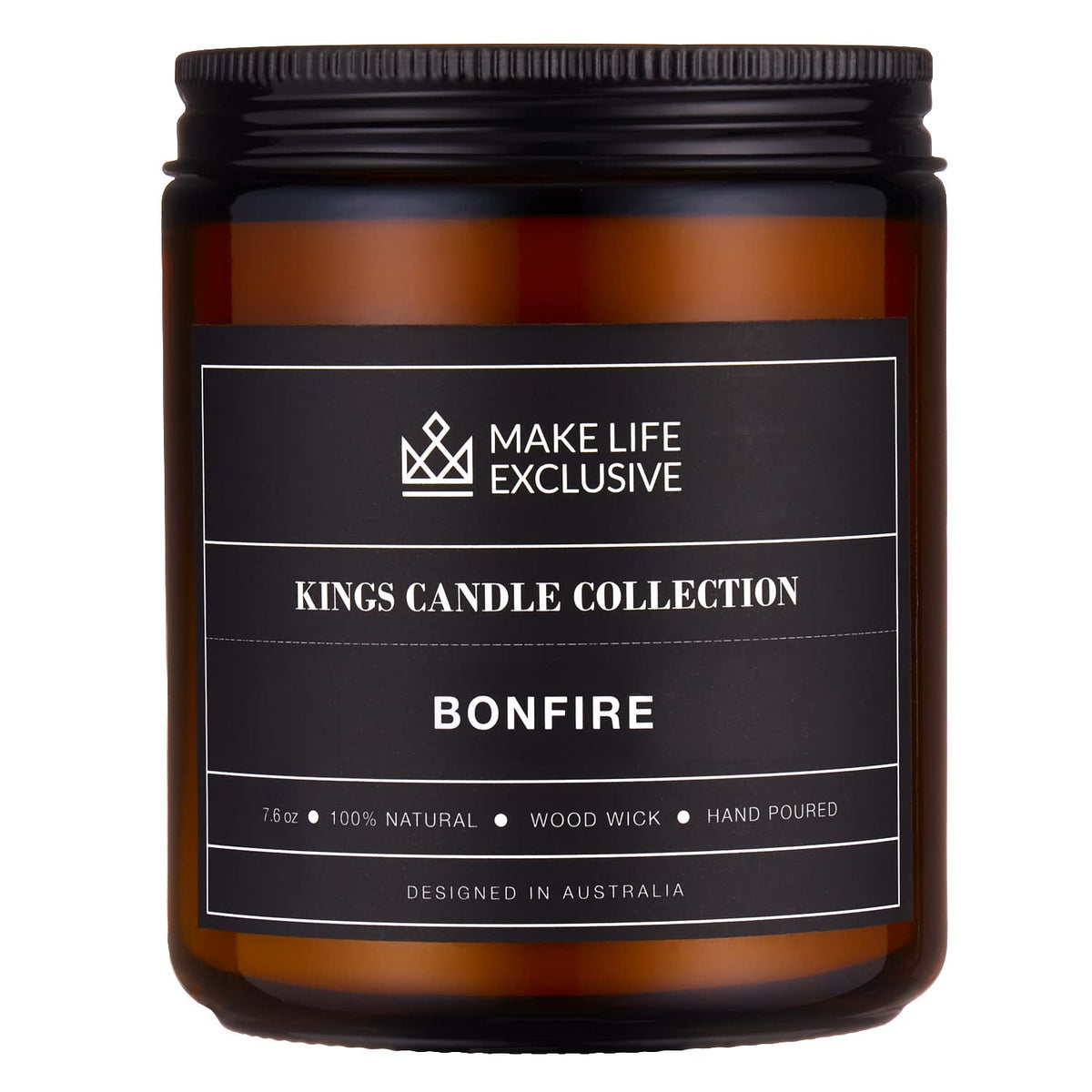 Scented Candles for Men | Bonfire, Mahogany & Teakwood Scented | Wooden Wick, Long Lasting, Masculine Scents | Natural Soy Jar Candle for Home, Bachelor Pad Decor | The Perfect Mens Gift.