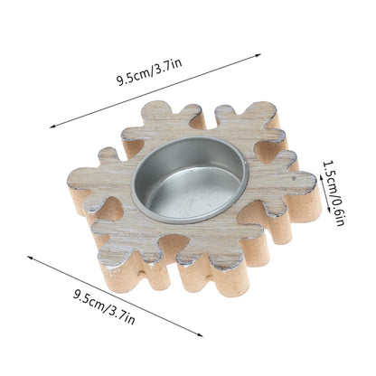 Candlestick Holders Christmas Wooden Snowflake Candlestick Christmas Tree Candlestick Five Pointed Star Candlestick Window Desktop Decoration Scene Candle Holders (Color : B)