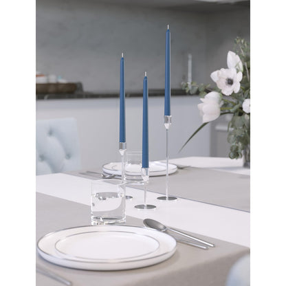 CANDWAX Dark Blue 8 inch Taper Candles Pack of 4 - Long Burning Unscented Smokeless Dripless Tall Candle Sticks - Perfect for Parties, Celebrations, Special Occasions or as a Dinner Table Centerpiece