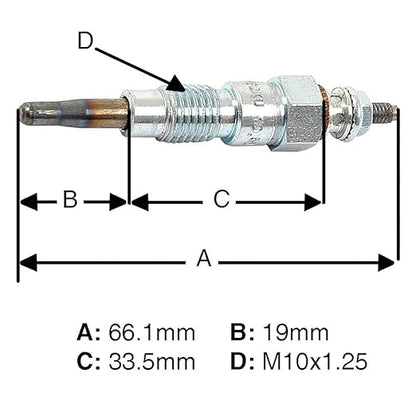 Set of 3 Fits Kubota Glow Plugs B5001 B5100 B6100 B7100 RC-15FD RC-20 RC-8FD KH-8