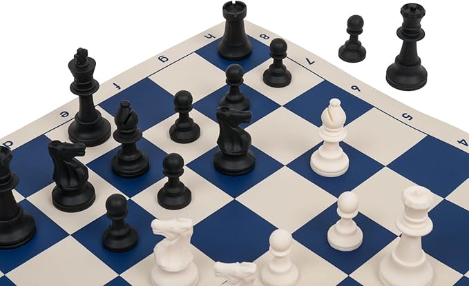 Regulation Silicone Tournament Chess Set - Pieces Only - 3.75 King - Black &amp White