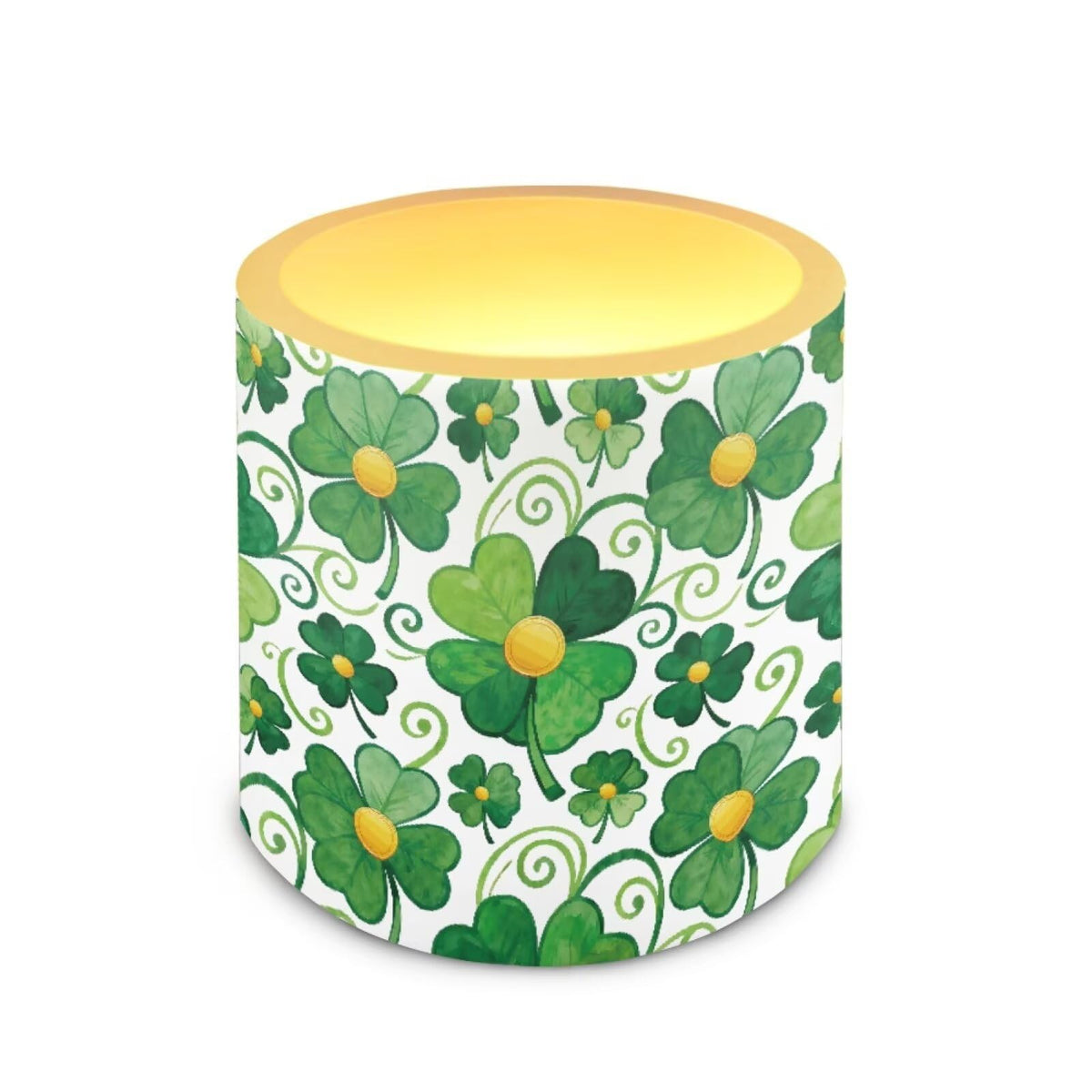 Merkmak 4Pcs LED Candles Bulk Stylish Shamrocks Flickering Flameless Candles with Remote and Timer Battery Operated Pillar Tea Lights for Indoor Outdoor St Paddy's Day Party Decoration