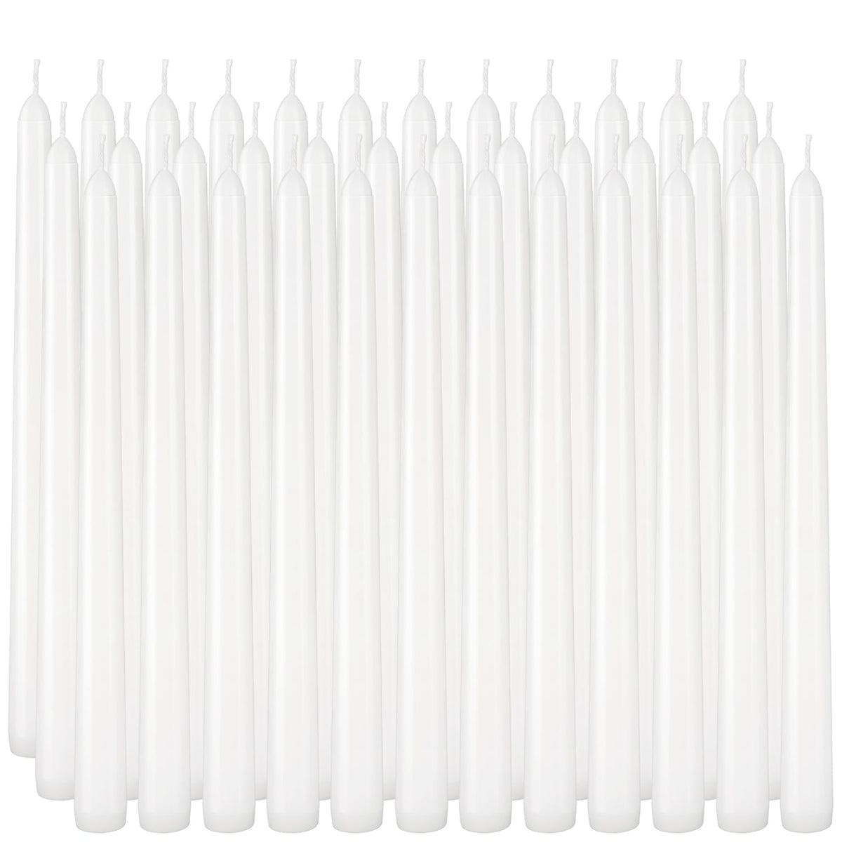 Grcdoyvl 36 Pack White Taper Candles 10 Inch - Premium Unscented Dripless & Smokeless Long-Burning Candles for Wedding Decor, Fine Dining, Candelabras, Romantic Dinner, and Elegant Home Decor