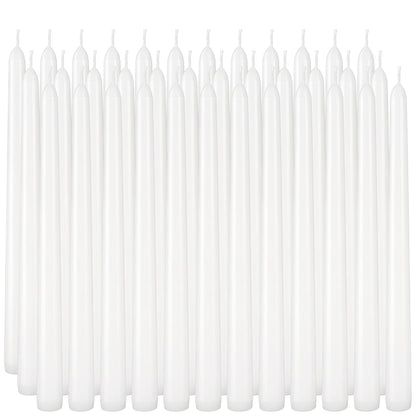 Grcdoyvl 36 Pack White Taper Candles 10 Inch - Premium Unscented Dripless & Smokeless Long-Burning Candles for Wedding Decor, Fine Dining, Candelabras, Romantic Dinner, and Elegant Home Decor