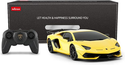 RASTAR Lamborghini Remote Control Car 1/24 RC Lamborghini Aventador SVJ RC Model Toy Car Yellow