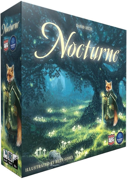 AEG &amp Flatout Games | Nocturne - Set Collection &amp Bidding Board Game | Play as Fox Mystics Find Magical Items &amp Cast Spells | Ages 10+ | 1-4 Players
