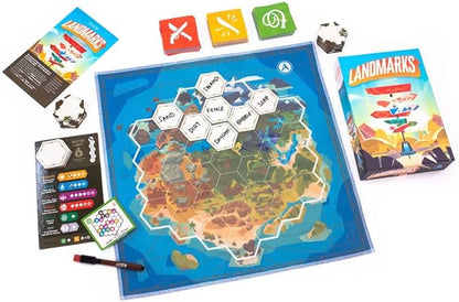 Floodgate Games Landmarks | Cooperative Board Game for Adults and Kids | Fun Game for Family Game Night | Word Association Party Game | Ages 10 and up | 2-10 Players | Average Playtime 20 Minutes