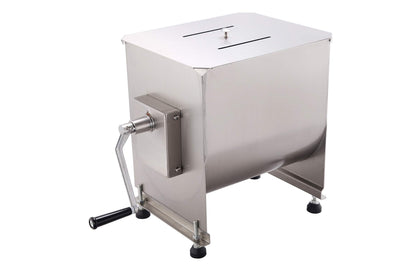CMI Commercial Stainless Steel Manual Meat Mixers with lid,16Lb/10L Fixed Tank,(Mixing Maximum 15Lb for Meat),Sausage Mixer Machine Meat Processing Equipment