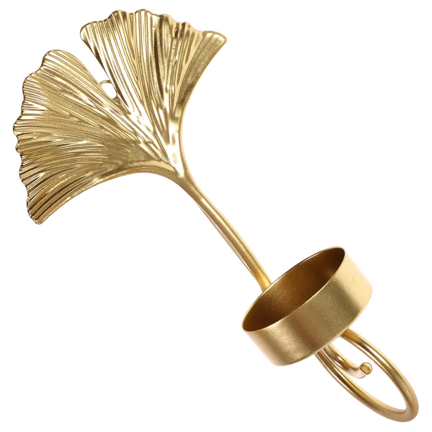 Holibanna Retro Elegant Leaf Wall Hanging Candle Holder Metal Candle Sconces Home Decor