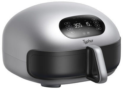 Typhur Dome 2 AI Smart Air Fryer, 15-in-1 Large Flat Airfryer with Top & Bottom Heating, Self-Cleaning Digital Fryer, PFAS-Free Ceramic Basket, Fits a 12" Pizza or Steaks, Whisper-Quiet, 120V