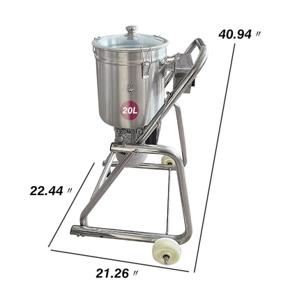 Commercial Food Cutter and Food Processor,Meat Chopper Machine Stainless Steel Universal Food Mixer Vegetable Industrial Fruit Blender,Vegetable Blender,Animal Feed Cutter & Mixer for Farm (20L)