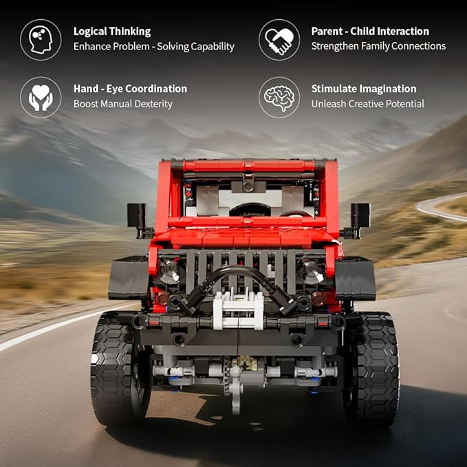 RiceBlock Off-Road Vehicle Model Building Setfor Adult Challenging Car Building Toys Boys Aged 8 and Above 1313 Pieces