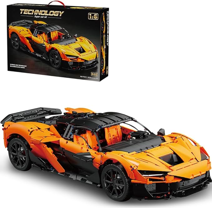 W11 Supercar Building Set 1:6 Large Modular Building Sports Car a Collectible and Display car for Adults(5036 Pieces)