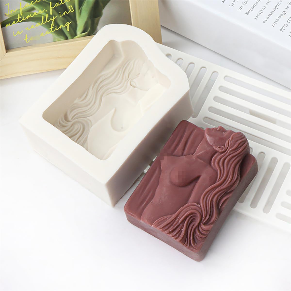 Sunch Craft Silicone Soap Mold Sexy Lady Back Candle Mould Chocolate Resin Mold Soap Making Mold (C)
