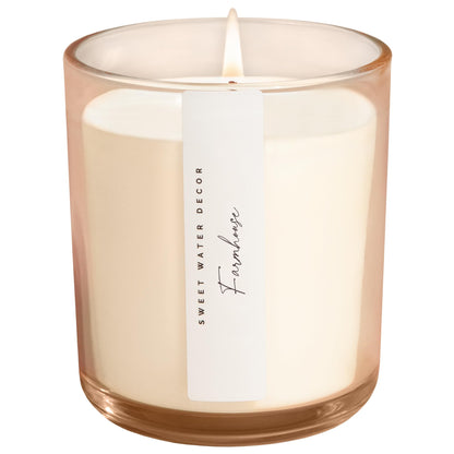 Sweet Water Decor Farmhouse Scented Soy Candles – Apple, Orange, Pumpkin, Cinnamon, Nutmeg, Ginger, Vanilla – Cozy Aroma – 50 Hour Burn – 12oz Tinted Glass Jar for Home Decor and Bedroom Decor