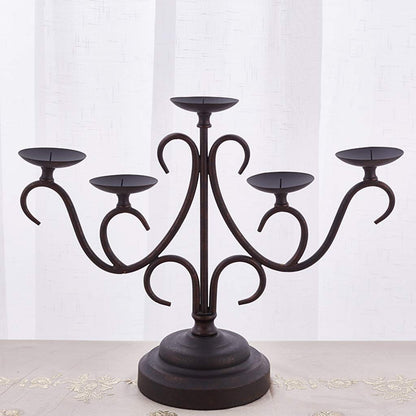 XILIN-1987 Candle Holderss Retro to Do The Old Wrought Iron Candle Holders Decorated Living Room Desktop Decoration 5 Arm Candle Holders Decorative Candlestick