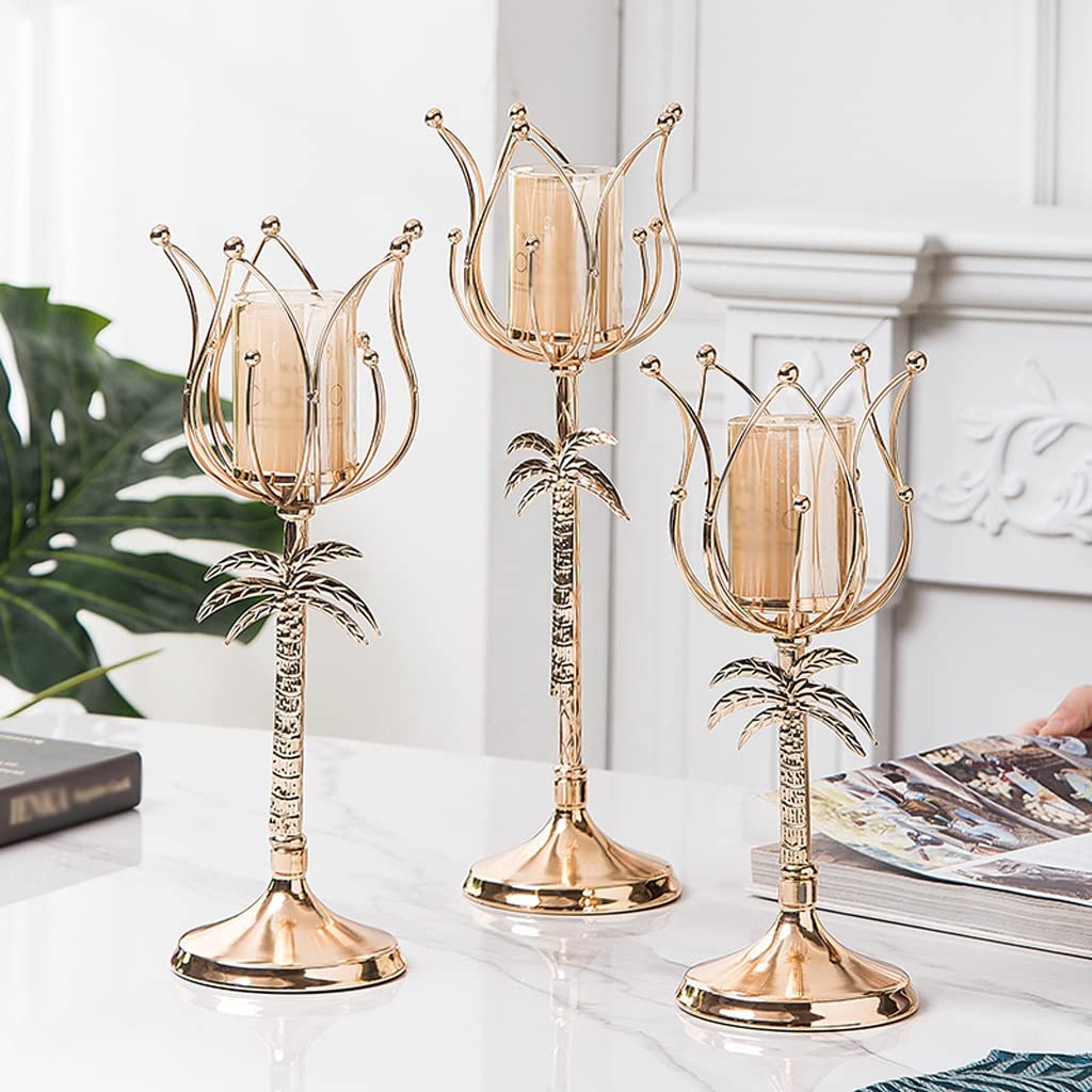 Candle Holder Aromatherapy Candle Holder Home Candle Dinner Props Nordic Romantic Light Luxury American Table Candle Holder Ornaments Candlestick (Size : C)