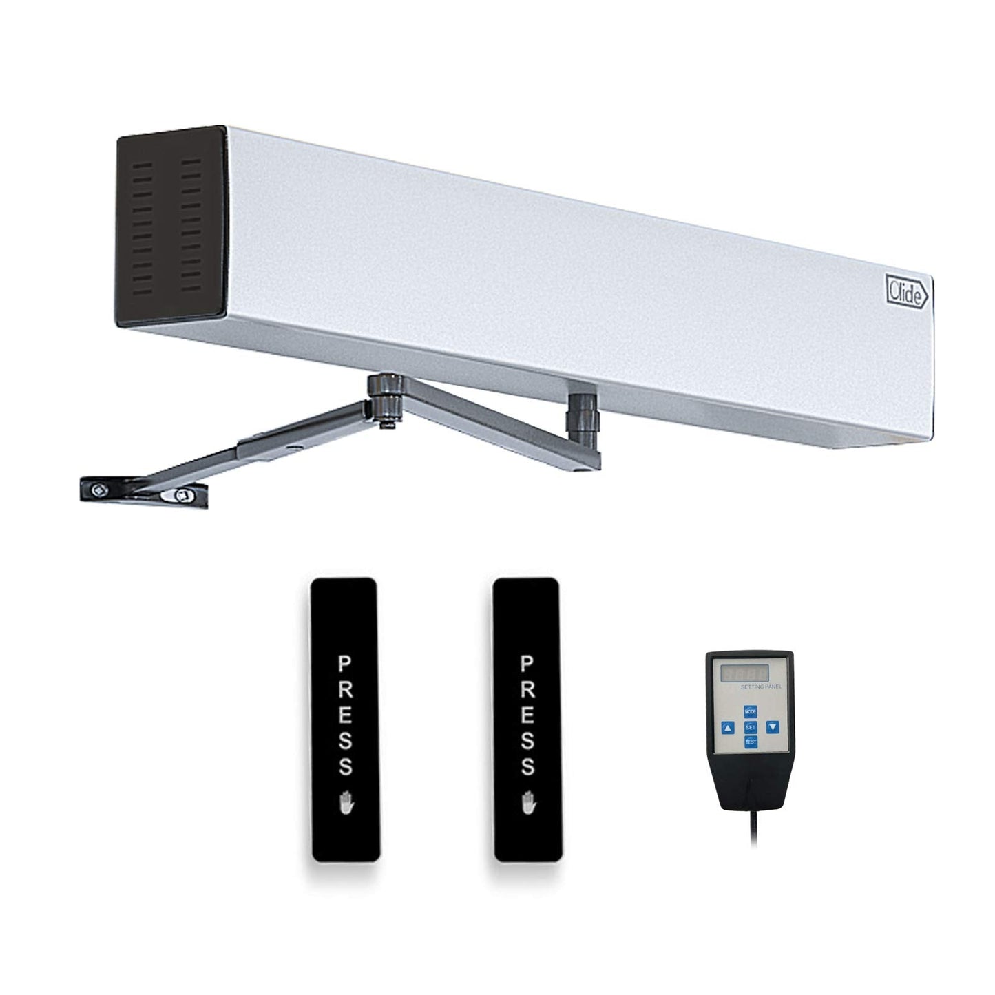 Olideauto Wireless Push Open Commercial Hospital/Home/Office/Shopping Mall Swing Door Opener for Max Door Weight 264lbs with Wireless Slimline Push Buttons