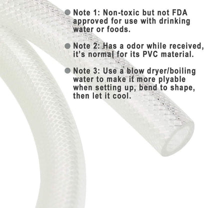 3/8" ID x 10 Ft High Pressure Braided Clear PVC Vinyl Tubing Flexible Vinyl Tube, Heavy Duty Reinforced Hose Tubing, BPA Free and Non Toxic