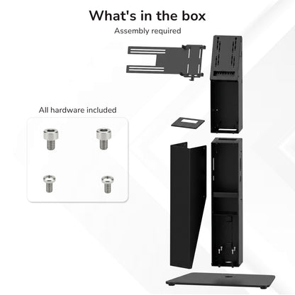 Mount-It! Kiosk Floor Stand For Monitors and VESA Compatible Digital Signage Displays with Printer Storage Slot and Card Reader Bracket, Fits 15" to 22" up to 22lbs - for Check-in & POS Stations Black
