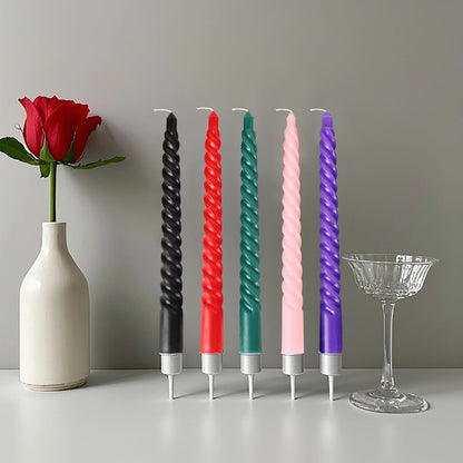 Likejarcand Taper spira purplel Candles,8 inch-Set of 4 Tapered Candles, Tall Candlesticks, Long Candl Sticks, Home Dinner, Party, Wedding, Halloween(4, Purple, 8 inch)