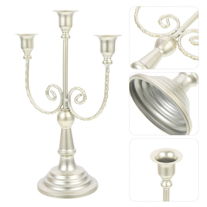 DECHOUS Retro Hollowed Iron Candlestick Set Black Taper Candle Holders European Style Candelabra for Tabletop Decor