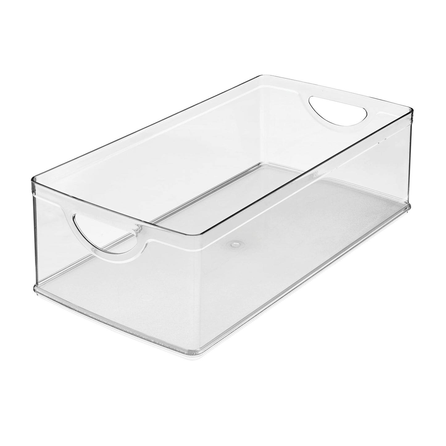 iDesign Stackable Clear Plastic Extra Long Storage Bin, 4-Pack