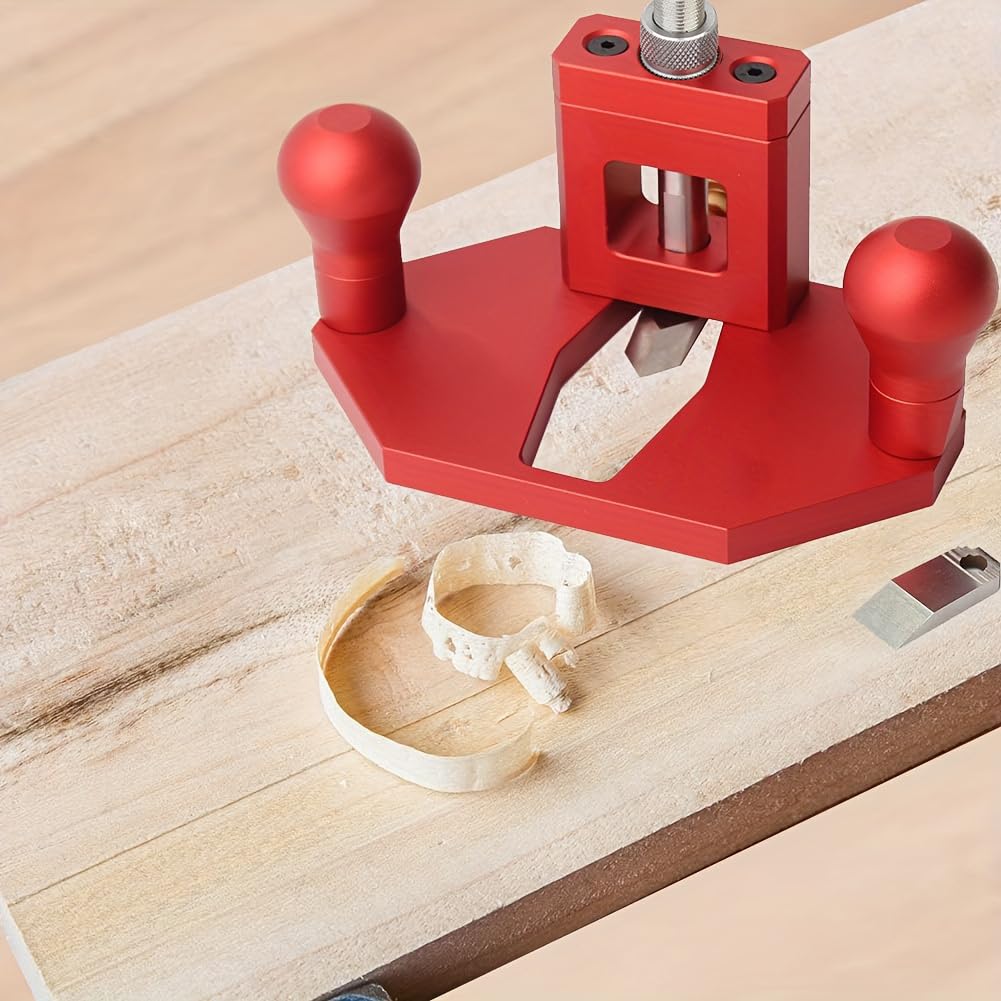 JCFANTS Router Plane Hand Wood Planer, Handheld Woodworking Tool, Woodworking Carpenter Tools Adjustable Woodcraft Trimming Knife Depth Stop Planer Wood Chamfering Slottinge (Red)