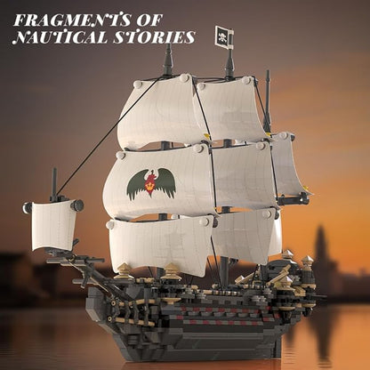 39087 Ghost Mary Pirate Ship Building Block Model Kit 1055 PCS Display Sailing Vessel for Adults