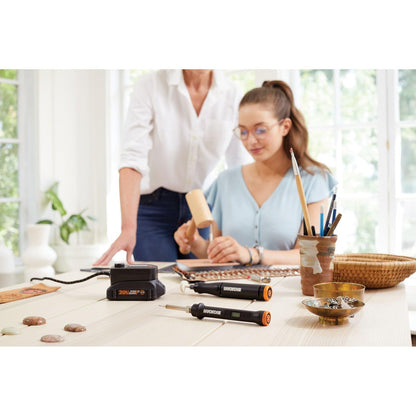 Worx WX989L 20V MAKERX 2-Pc Combo Kit - Rotary Tool + Heat Gun w/ 42 Accessories