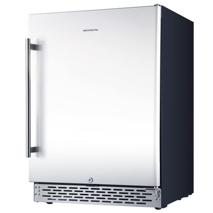 Phiestina 24 inch Indoor/Outdoor Beverage Refrigerator 175 Cans Built-in/Freestanding Beverage Fridge Cooler Lockable Stainless Steel Door Auto Defrost Quiet For Home/Commercial,6 Removable Shelves