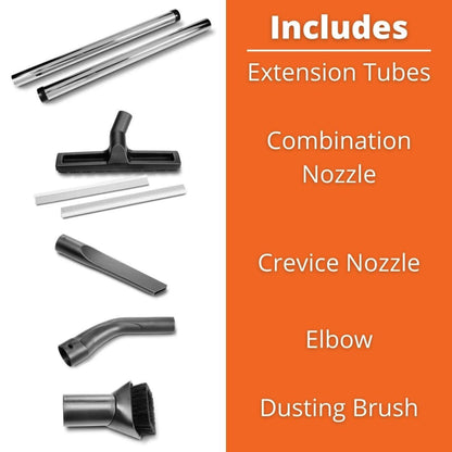 Fein Turbo I HEPA Pro Set Wet/Dry Dust Extractor - 5.8-Gallon Capacity, 151 CFM Suction, Anti-Static System, Quiet 66 dB Operation, Includes HEPA Filter and Accessories - 92037060990