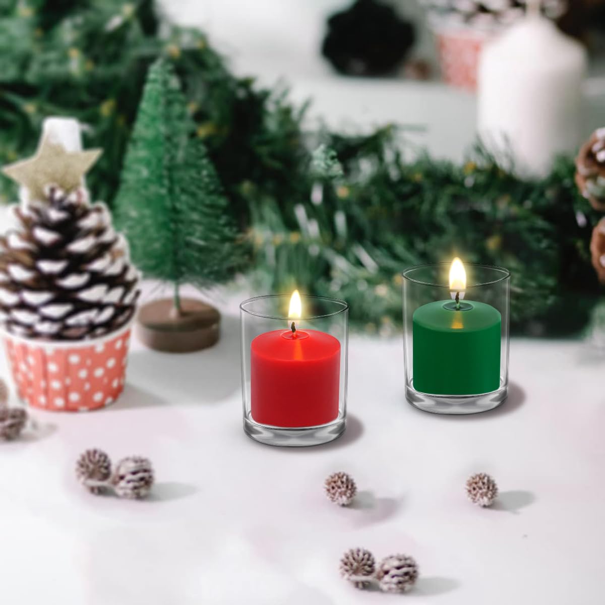 9-Pack 1.25-Inch Red Votive Candles, Unscented Small Tealight Candle for Home Decor and Special Occasions