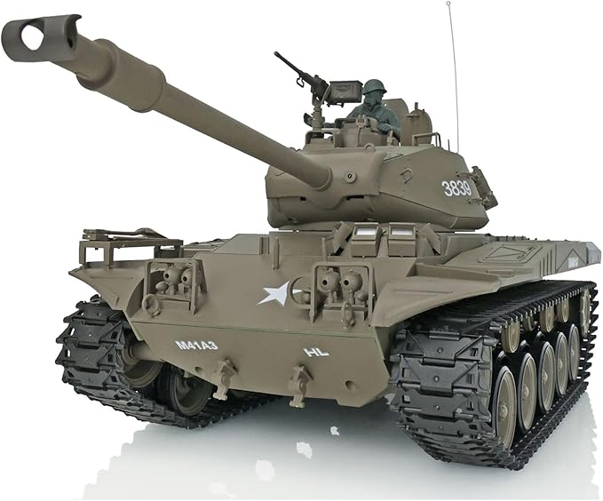 Heng Long US in Stock RTR RC Tank 2.4Ghz 1/16 Scale 7.0 Plastic Walker Bulldog IR Combat Model 3839 with Lifting Barrel Sound Light Smoking Generator 340 Rotating Turret Airsoft
