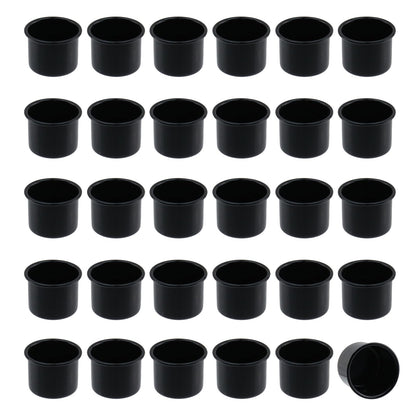 Pastlla 30Pcs Candle Cups Holders, 0.7 x 1 Inch Aluminum Metal Candlestick Holder Cup, Candle Inserts Drip Protectors for Wax Dripping Jar Candle Ramadan Valentine Christmas, Gold & Platinum (Black