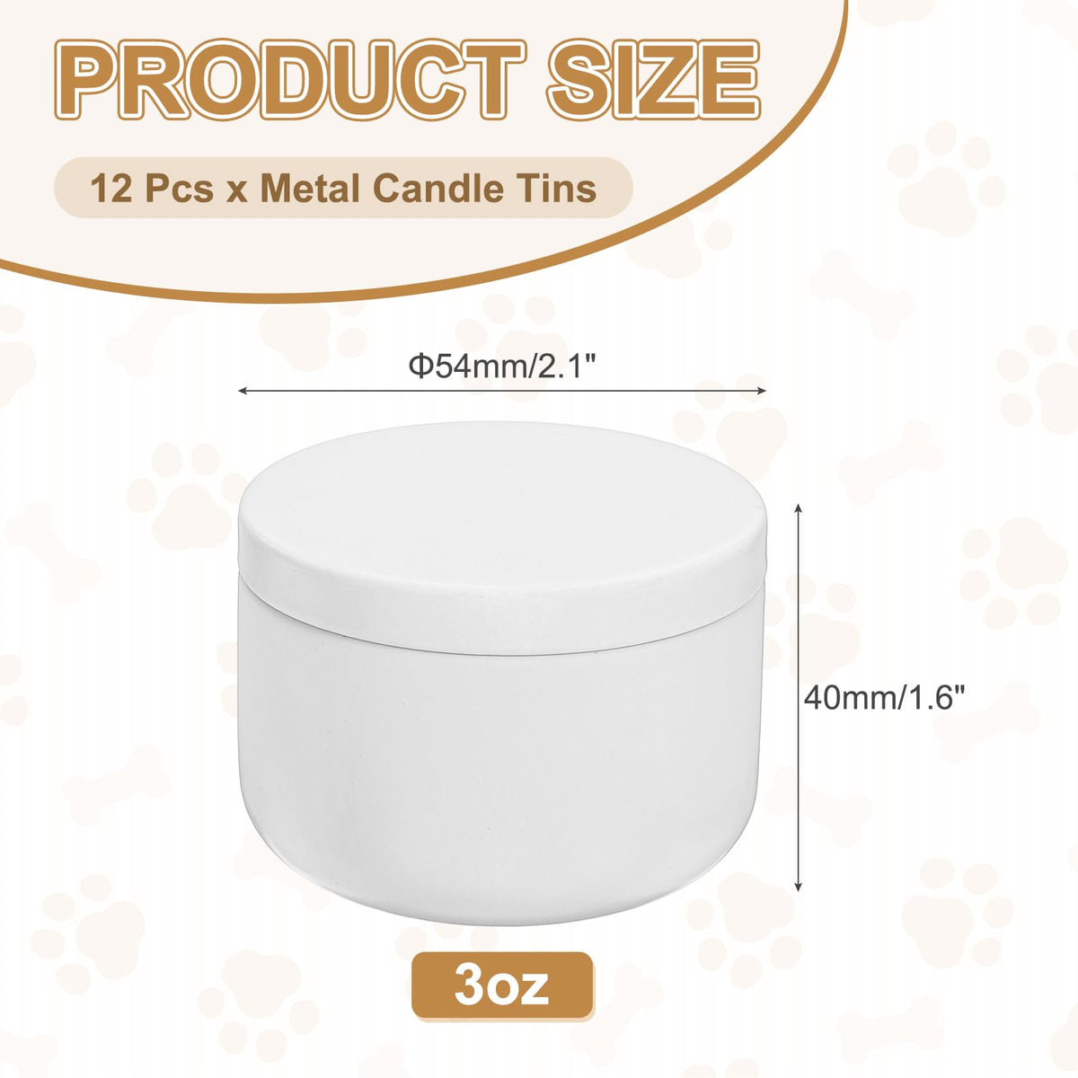 MECCANIXITY 3oz Candle Tins, 12pcs Metal Candle Tins Jars with Lids Round Empty Tin Can Containers Bulk for Storage Tea and Making DIY Arts Crafts Christmas Gifts, White