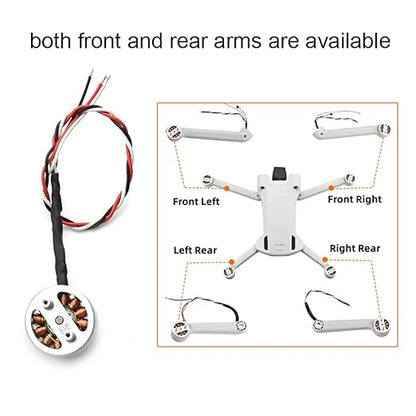 Arm Motor Assembly Replacement Repair Parts for DII Mini 3 Pro/Mini 4 Pro Drone AccessoriesFront Rear Arm Universal(2 Pcs)