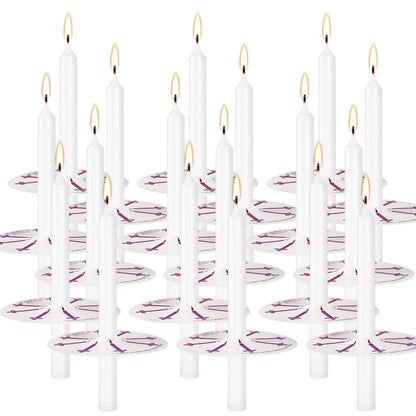 200 Church Candles with Drip Protectors for Devotional Candlelight Vigil Service, Box of 200 Candles,5" H X 1/2" D, No Smoke,Unscented White.