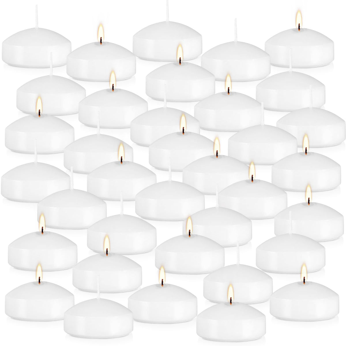 36 Floating Candles, Smoke-Free and odorless, Burning continuously for 8-10 Hours, White, 3-inch Floating Candles, Suitable for Valentine's Day, Weddings, Holidays, Home Decoration
