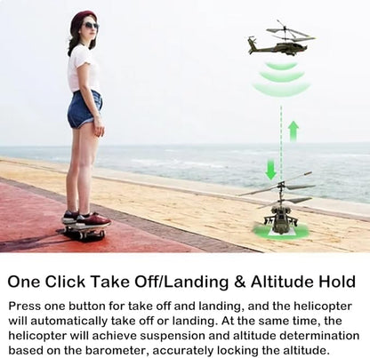 Remote Control Helicopter S109H RC Helicopters with Altitude Hold One Key Take Off/Landing LED Light Low Battery Reminder Gyro 2.4GHz RC Army Military Helicopter with 2 Batteries